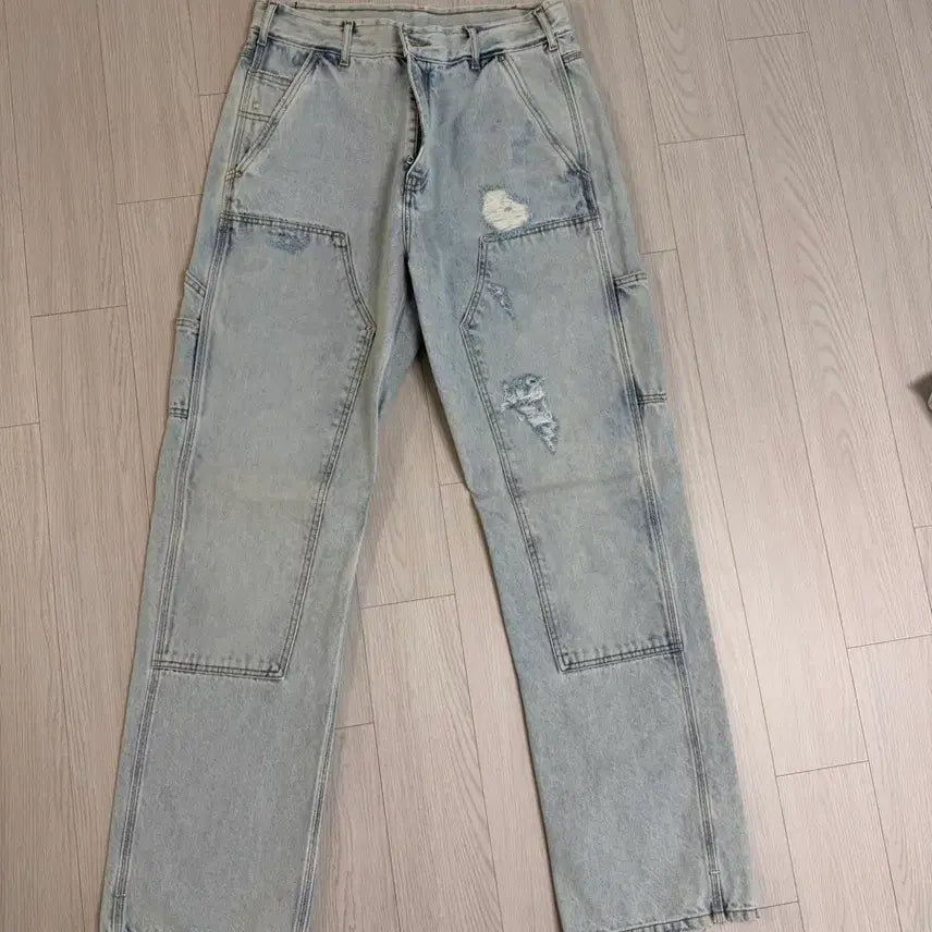 [BUNJANG] Ask Yourself Washed Double Knee Jeans 34 / 에스크유어셀프 워싱 더블니 34