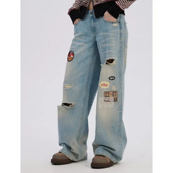 [BUNJANG] ACHIHARA Wide Leg Loose Fit Long Jeans / ACHIHARA 아치하라 팬츠 청바지 와이드 레그 루즈핏 롱 팬츠
