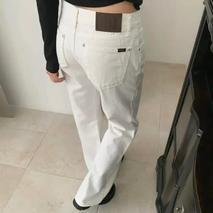 [BUNJANG] Formore Cotton Middle Straight Bootcut Basic Daily Long Pants - Ivory / 포르모어 코튼 미들 일자 부츠컷 베이직 데일리 긴바지 