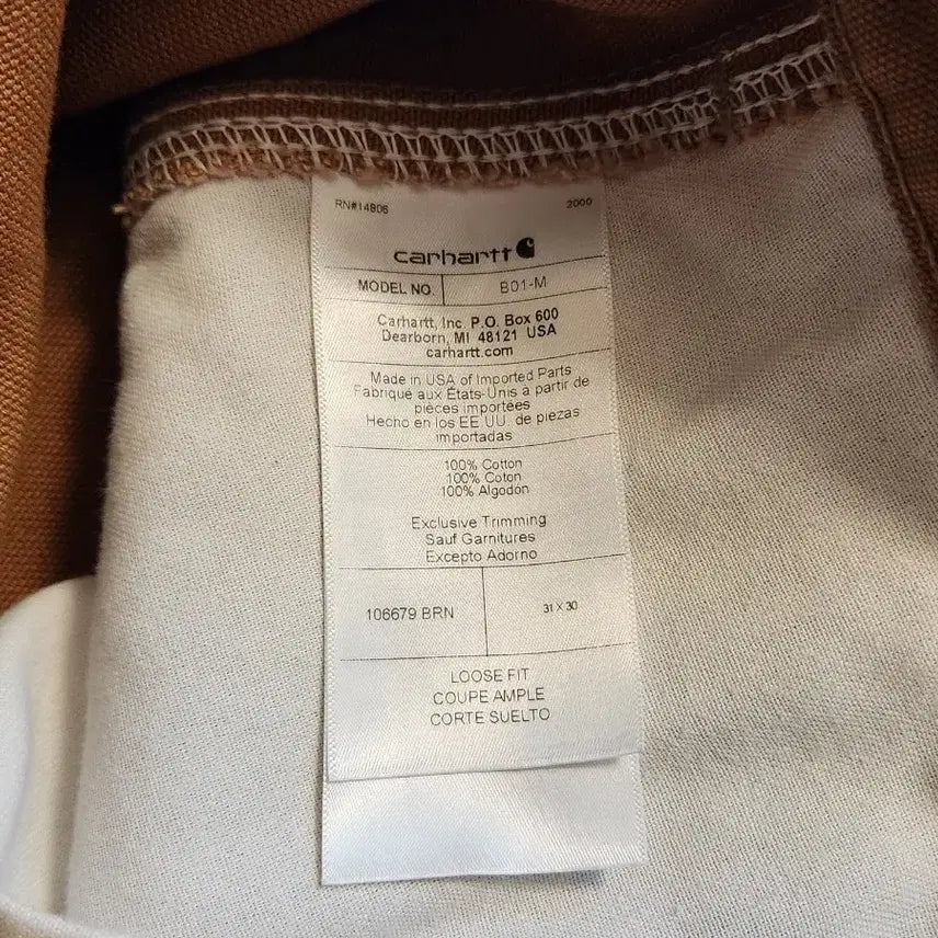 [BUNJANG] Carhartt B01 Brown Jeans / 새상품 칼하트 더블니 B01 브라운 31/30 USA made