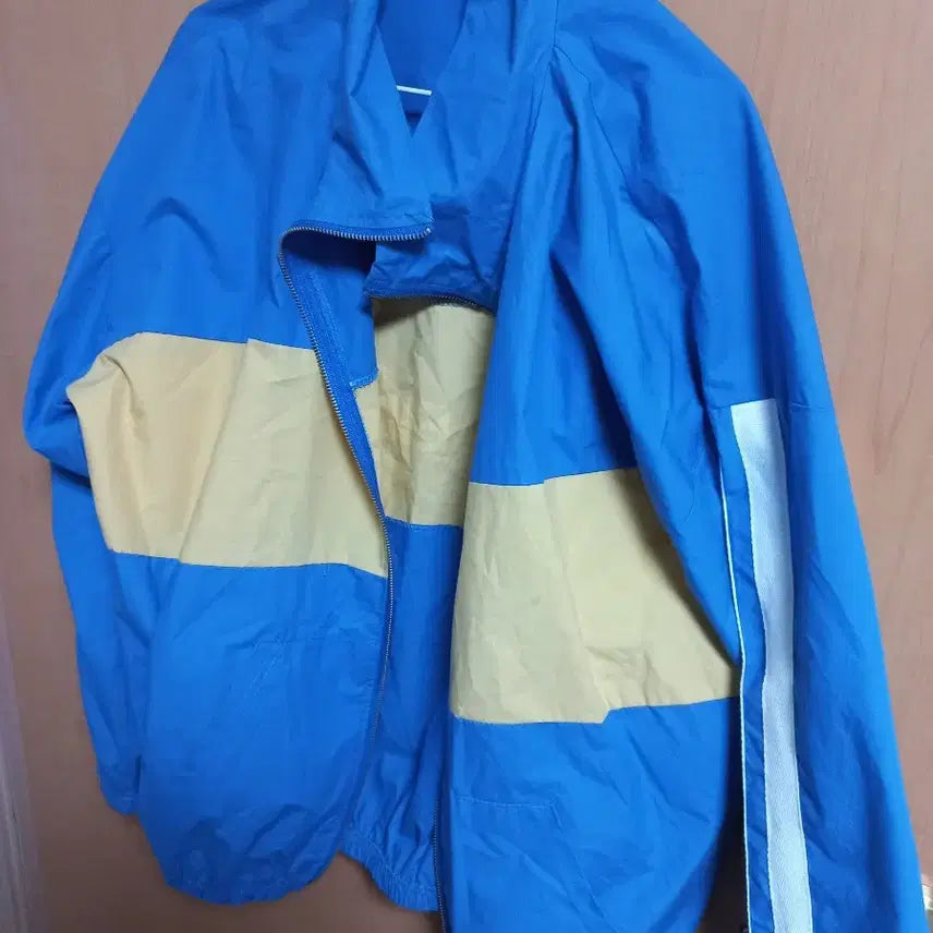 [BUNJANG] Color Block Windbreaker Jacket / 블루/옐로우 배색 바람막이 점퍼