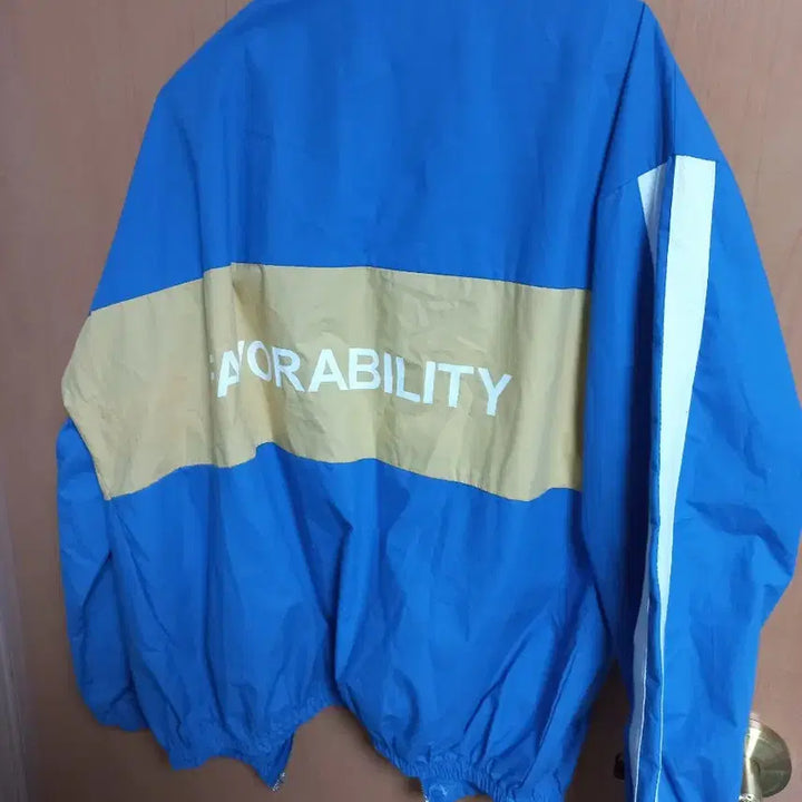 [BUNJANG] Color Block Windbreaker Jacket / 블루/옐로우 배색 바람막이 점퍼