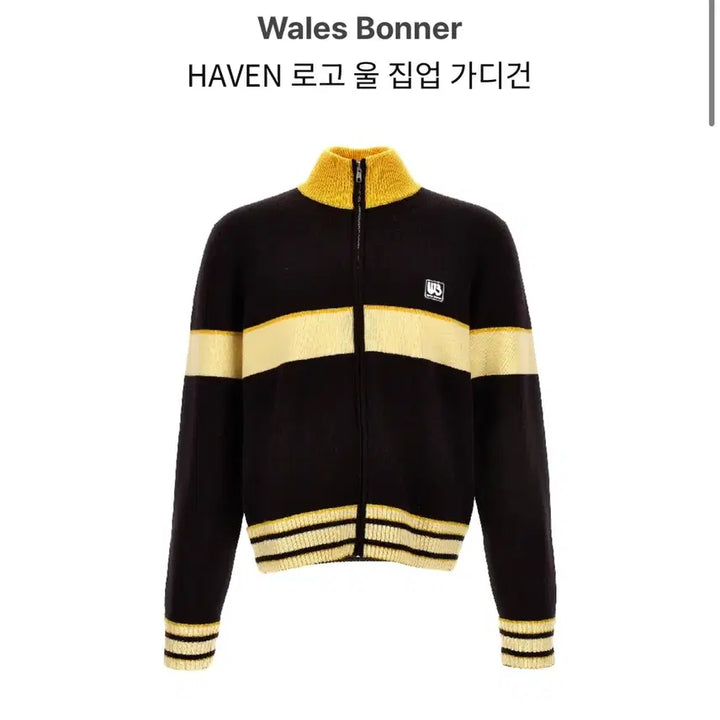 [BUNJANG] 웨일즈 보너 울 집업 가디건 블랙/옐로우 / 웨일즈 보너 울 집업 가디건 블랙/옐로우