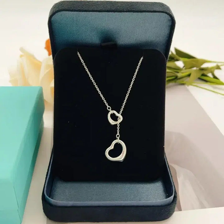 [SOLD OUT] 티파니앤코 더블 하트 펜던트 목걸이 실버