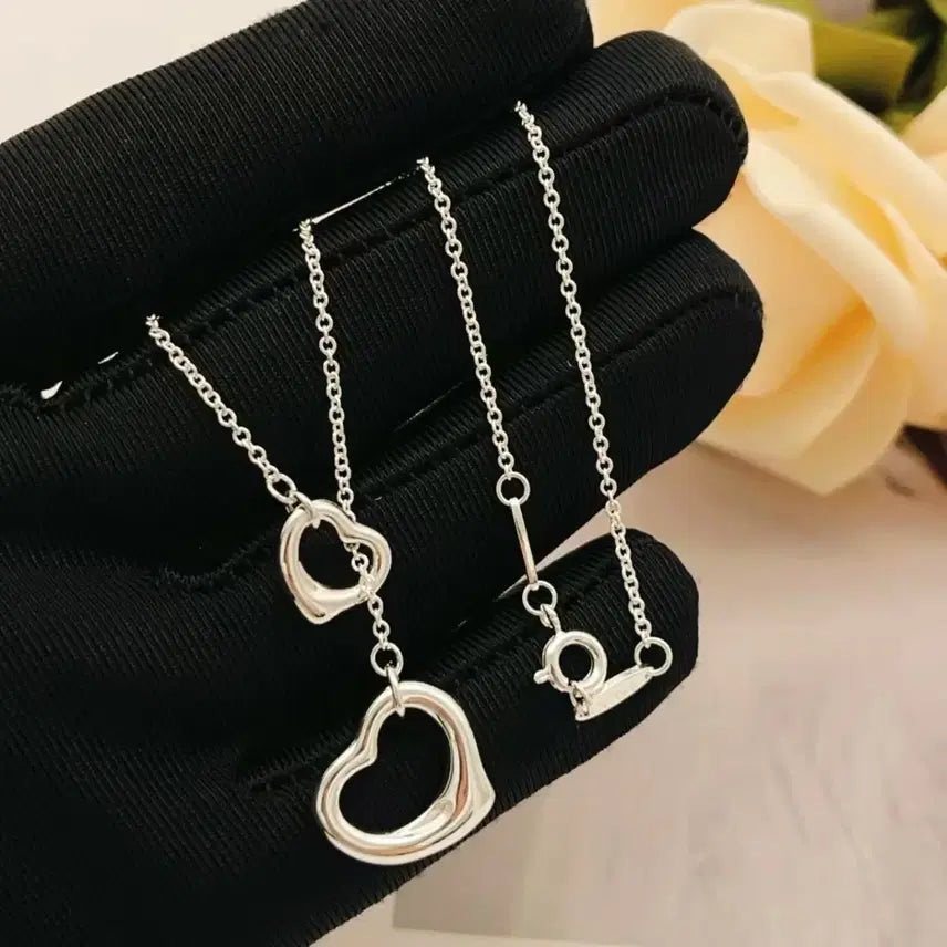[SOLD OUT] 티파니앤코 더블 하트 펜던트 목걸이 실버