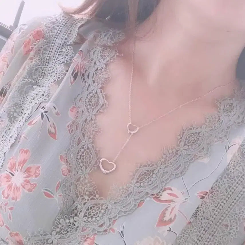 [SOLD OUT] 티파니앤코 더블 하트 펜던트 목걸이 실버