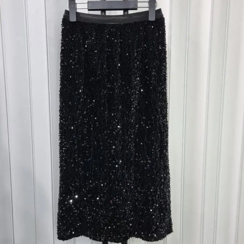 [BUNJANG] Black Sequin Long Skirt / 블랙 스팽글 롱 스커트