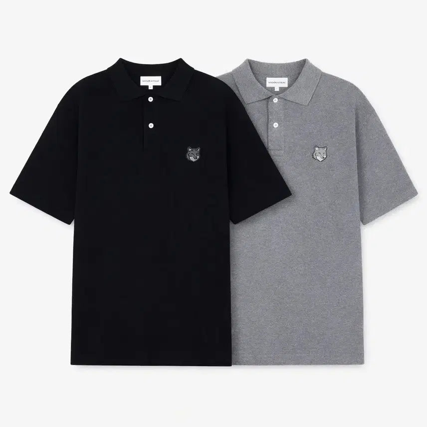[BUNJANG] Maison Kitsune Fox Head Polo Shirt (Black/Gray) / NM46정품새상품>메종키츠네 폭스헤드 카라티 (블랙/그레이)