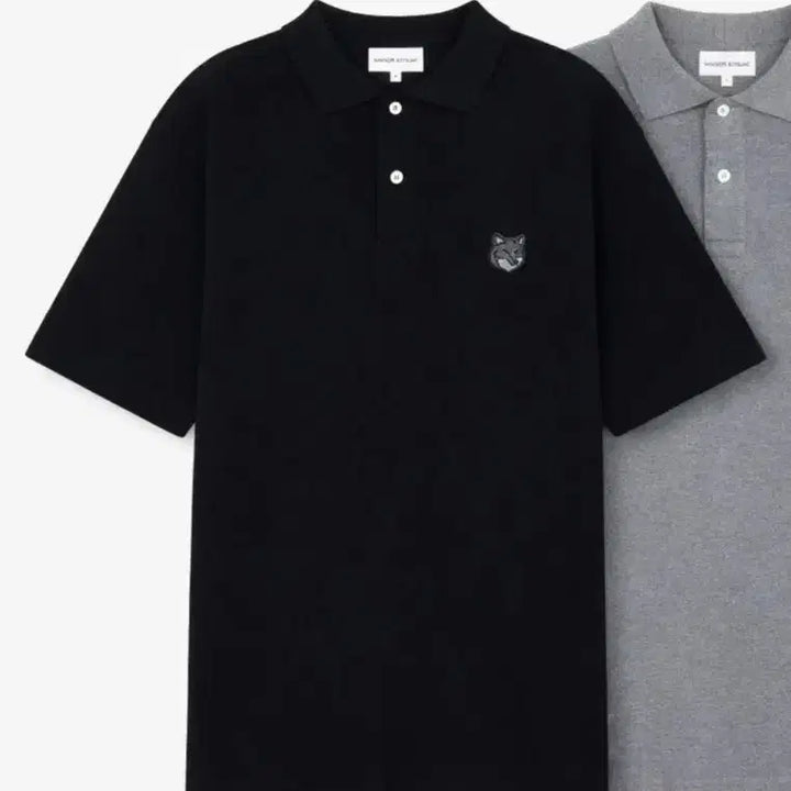 [BUNJANG] Maison Kitsune Fox Head Polo Shirt (Black/Gray) / NM46정품새상품>메종키츠네 폭스헤드 카라티 (블랙/그레이)