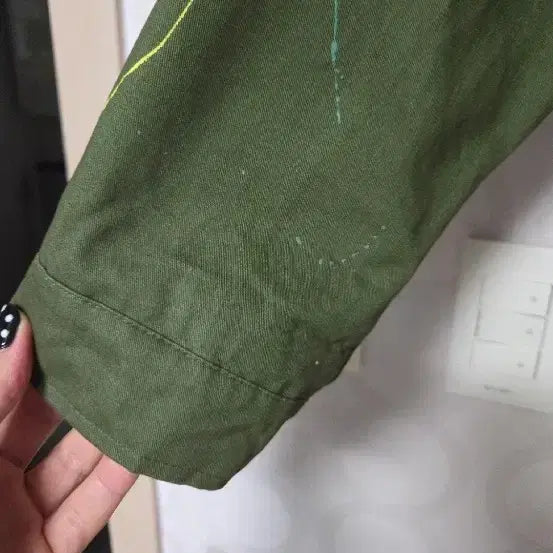 [BUNJANG] Khaki Painted Field Jacket / 카키색 페인팅 야상 자켓