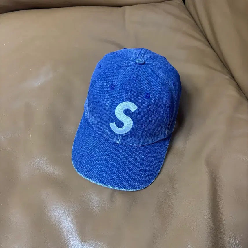 [SOLD OUT] 슈프림 S로고 6패널 볼캡 모자 23ss 피그먼트 네이비