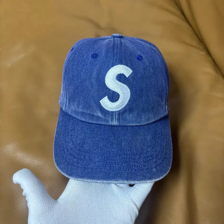 [SOLD OUT] 슈프림 S로고 6패널 볼캡 모자 23ss 피그먼트 네이비