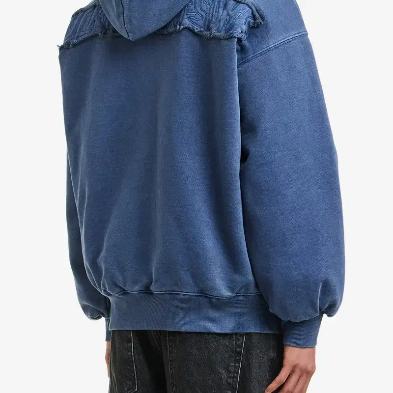 [BUNJANG] Fucking Awesome FA Padded Hooded Work Jacket Faded Blue / [M] 퍼킹어썸 FA 백 패치 후디드 워크자켓 페이디드 블루