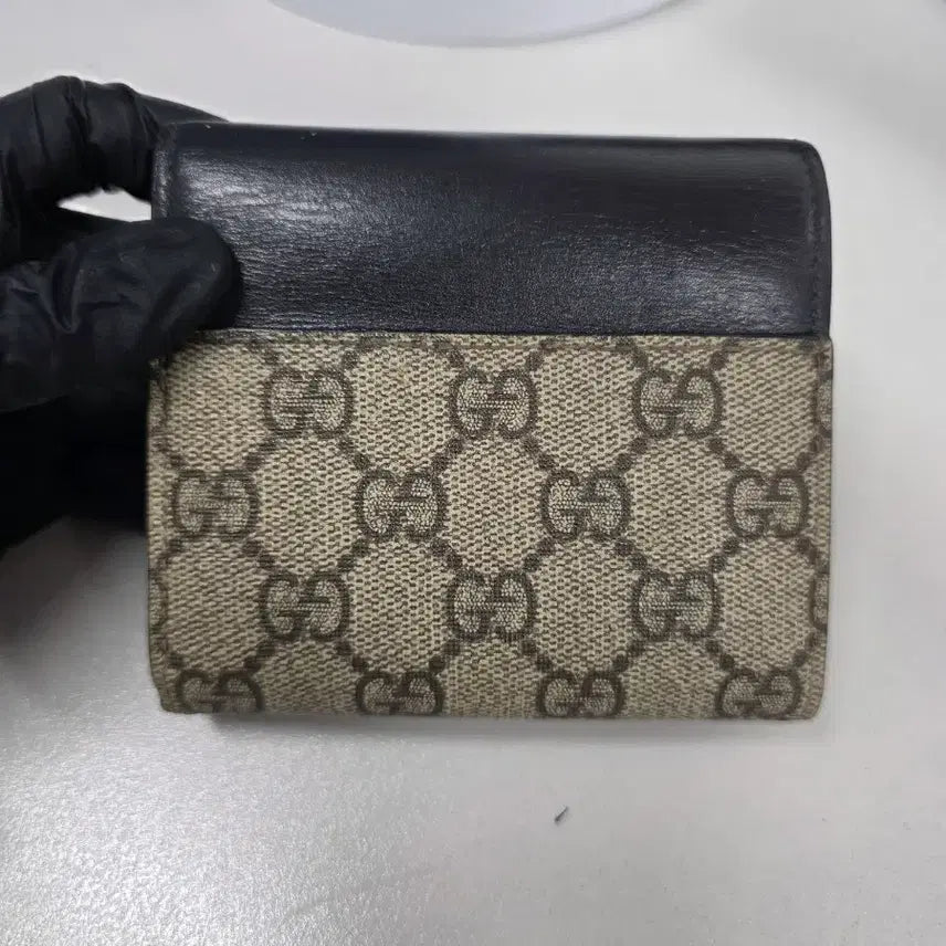 [BUNJANG] Gucci GG Supreme Bifold Wallet Black / 구찌 GG 수프림 반지갑 블랙