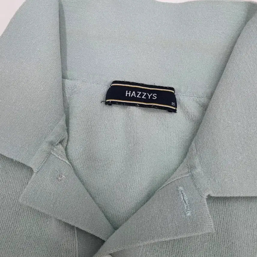 [BUNJANG] Hazzys Mint Green Short Sleeve Knit Polo Shirt / [드라이완료] 헤지스 민트색 반팔 카라 니트(95)