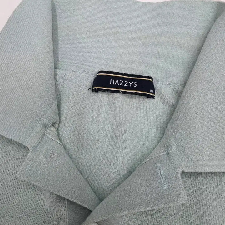 [BUNJANG] Hazzys Mint Green Short Sleeve Knit Polo Shirt / [드라이완료] 헤지스 민트색 반팔 카라 니트(95)