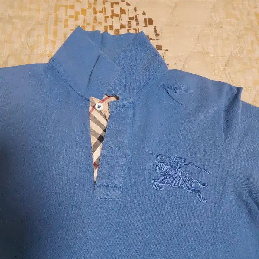 [BUNJANG] Burberry Blue Short Sleeve Polo T-Shirt S / 버버리 블루 반팔 폴로티셔츠 S