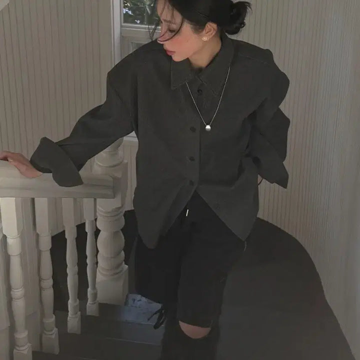 [BUNJANG] 팩더널드 Holiday in Charcoal Shirt / 팩더널드_ 홀리데이 인 셔츠 (charcaol)