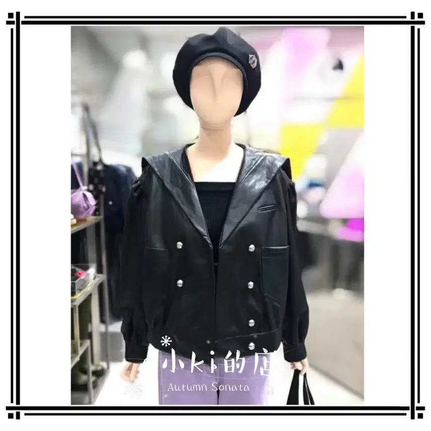 [BUNJANG] Lucky Chouette Eco Leather Jacket / (@땡처리)럭키 슈에뜨 에코래더 자켓 38(~100)