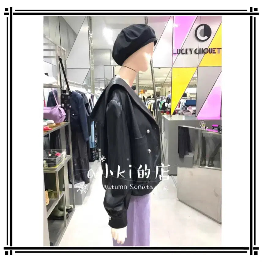 [BUNJANG] Lucky Chouette Eco Leather Jacket / (@땡처리)럭키 슈에뜨 에코래더 자켓 38(~100)
