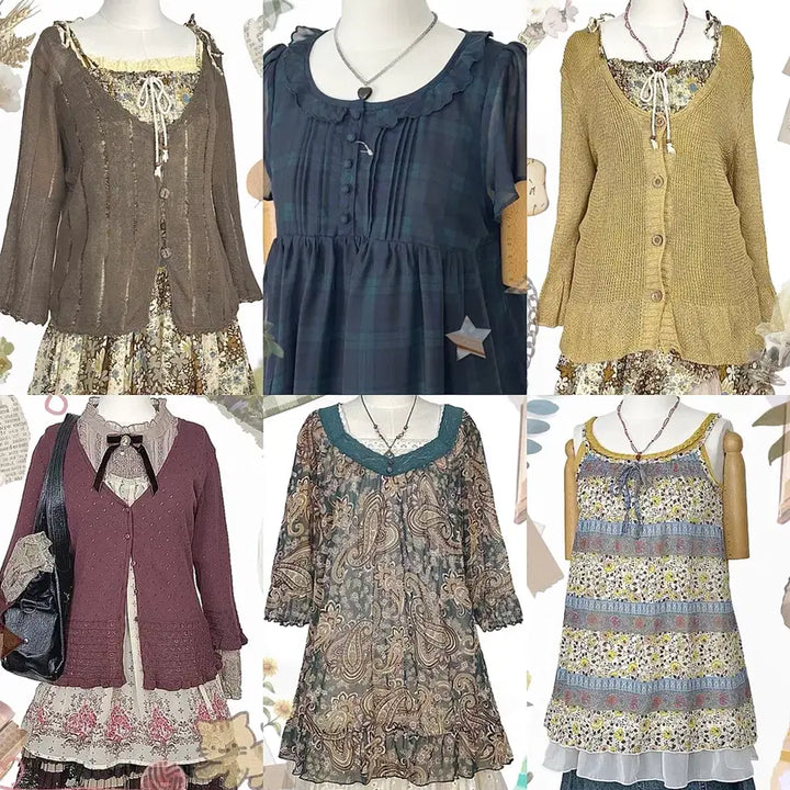 [BUNJANG] Vintage Y2K Ethnic Lace Skirt / 일본빈티지y2k에스닉히피모리걸하구미룩셔링레이스스커트치마가디건원피스나시니트