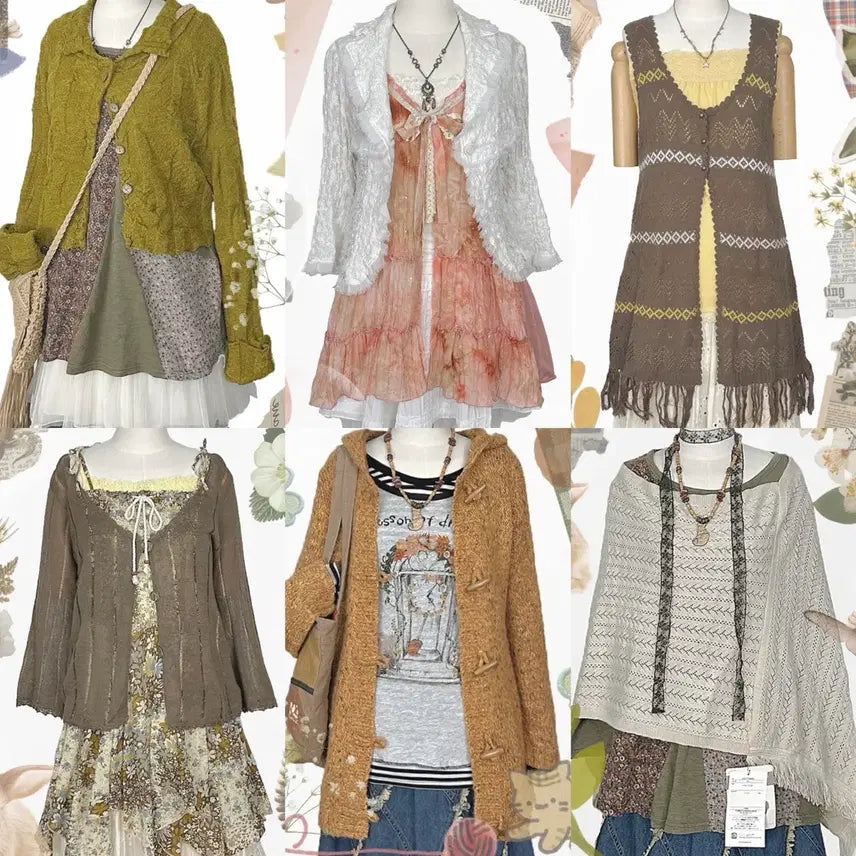 [BUNJANG] Vintage Y2K Ethnic Lace Skirt / 일본빈티지y2k에스닉히피모리걸하구미룩셔링레이스스커트치마가디건원피스나시니트