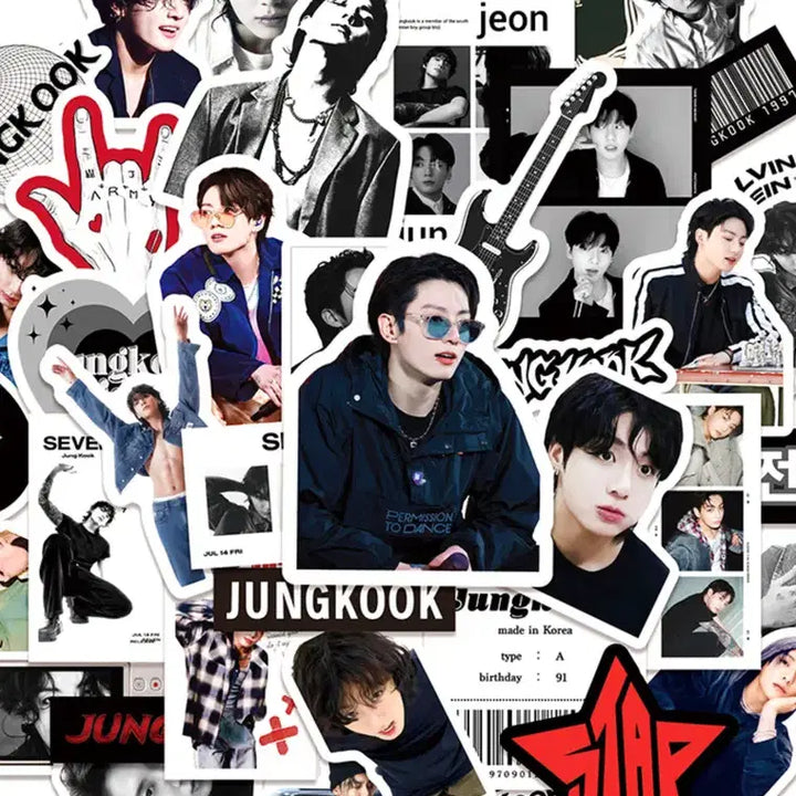 [BUNJANG] BTS Jungkook Sticker Set (50 pcs) / 정국 스티커 50장 BTS 팬굿즈 다꾸 폰꾸