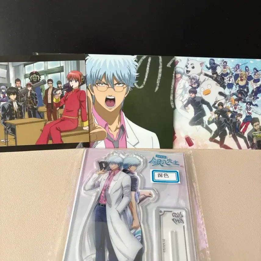 [BUNJANG] Gintama GinPachi Acrylic Stand and Postcard Bundle Set / 새상품) 은혼 팝업 삼젯 긴파치 아크릴 스탠드  + 엽서 일괄