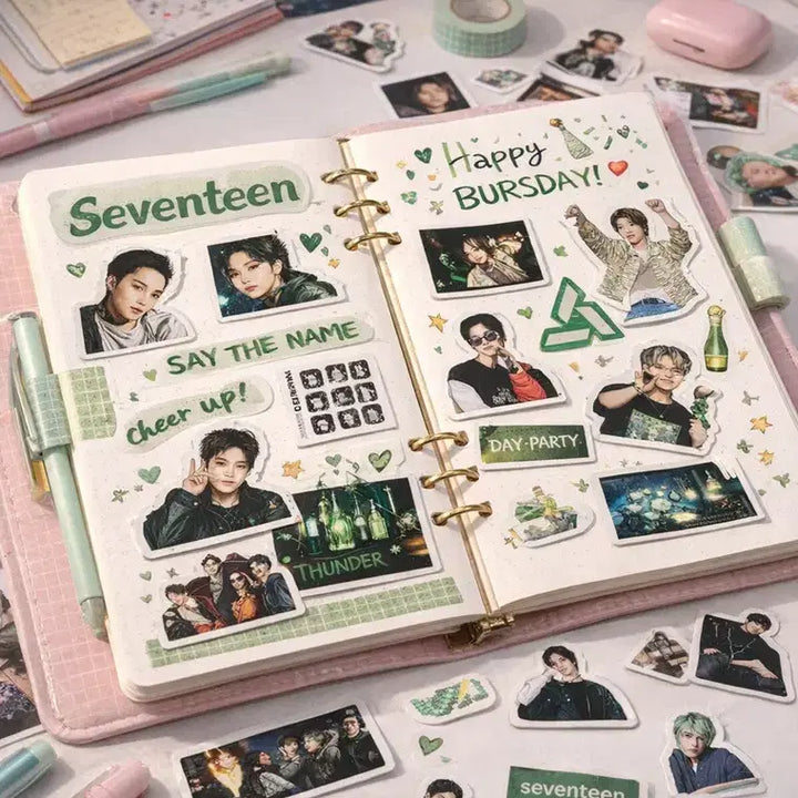 [BUNJANG] SEVENTEEN Sticker Set (55 pcs) / 세븐틴 스티커 55장 팬굿즈 다꾸 폰꾸