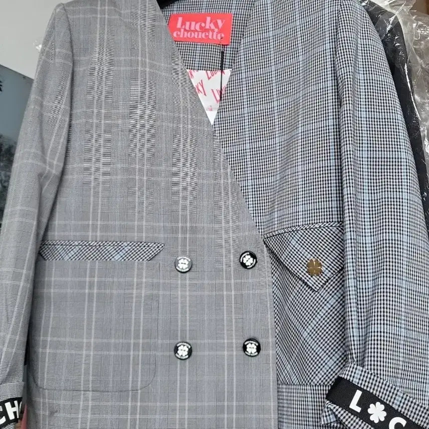 [BUNJANG] Lucky Chouette Checkered Unbalanced Jacket / 럭키슈에뜨자켓