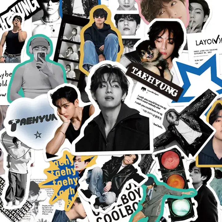 [BUNJANG] BTS V Kim Taehyung Sticker Set / 뷔 김태형 V 스티커 50장  BTS 팬굿즈 다꾸 폰꾸