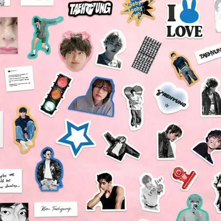 [BUNJANG] BTS V Kim Taehyung Sticker Set / 뷔 김태형 V 스티커 50장  BTS 팬굿즈 다꾸 폰꾸
