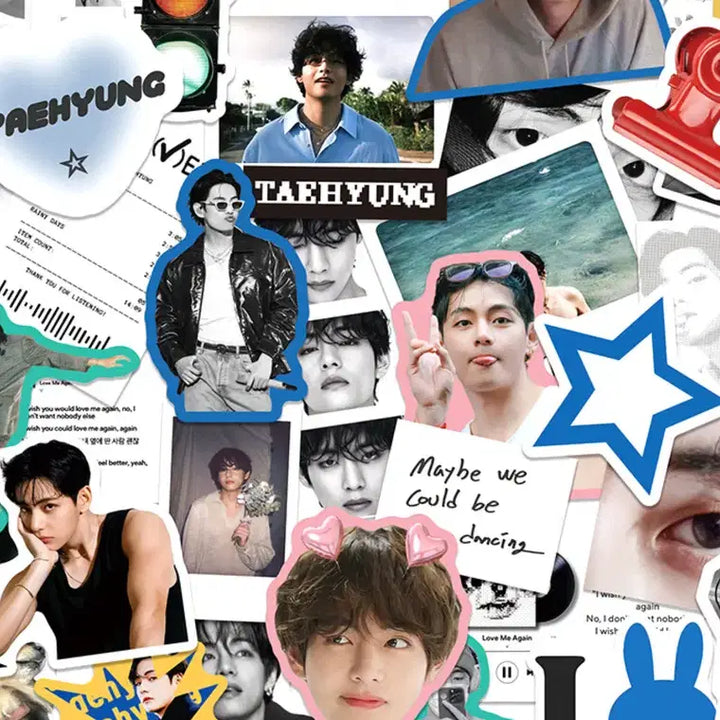 [BUNJANG] BTS V Kim Taehyung Sticker Set / 뷔 김태형 V 스티커 50장  BTS 팬굿즈 다꾸 폰꾸