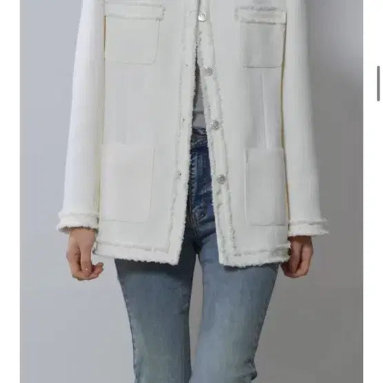 [BUNJANG] General Idea Ivory Spring Tweed Jacket (M) / (제너럴아이디어 브랜드) 아이보리 봄 트위드자켓(M)