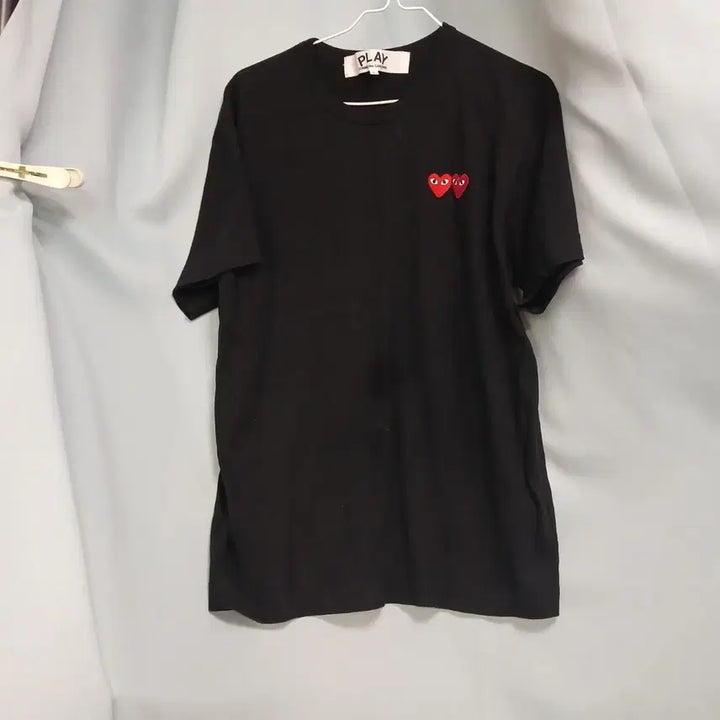 [BUNJANG] Comme des Garcons Double Heart Black T-shirt / 꼼데가르송 더블 하트 블랙 반팔 티셔츠 L