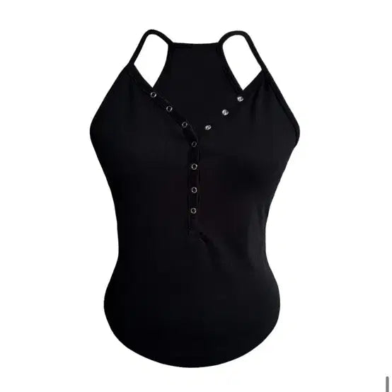 [BUNJANG] Please Follow Demie Halter Sleeveless Top Black / 플리즈노팔로우 데미 홀터 슬리브리스 블랙