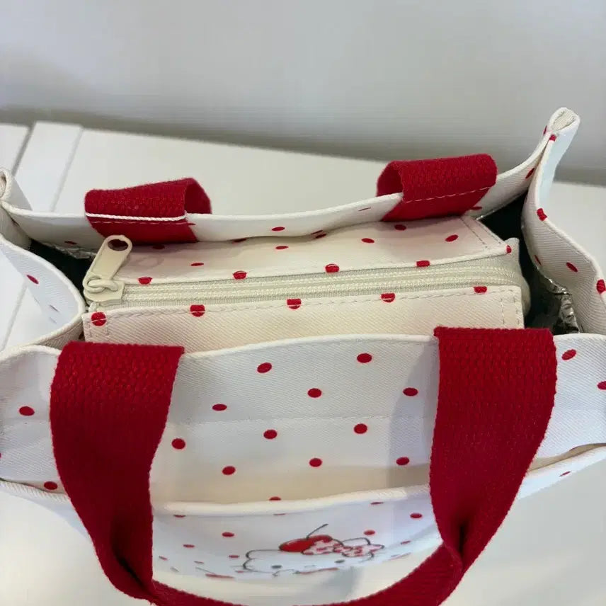 [BUNJANG] Hello Kitty Cherry Dot Insulated Bag / 헬로키티 체리 도트 보냉가방