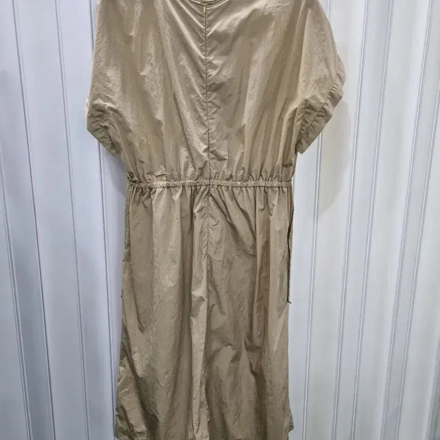 [BUNJANG] Beige Linen Strap Dress with Half Sleeves / 베이지색 끈 원피스 반팔
