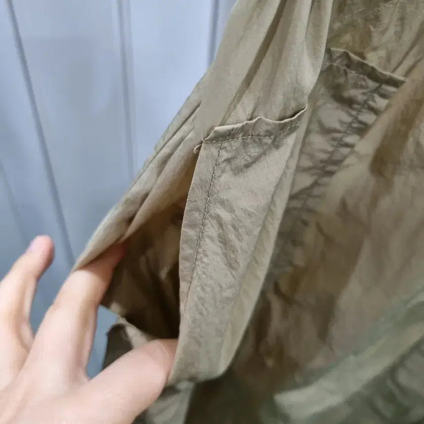 [BUNJANG] Beige Linen Strap Dress with Half Sleeves / 베이지색 끈 원피스 반팔