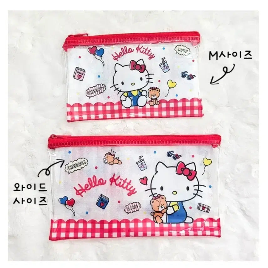 [BUNJANG] Hello Kitty PVC Transparent Pouch (Medium) / 헬로키티 PVC 투명 파우치(M 사이즈)