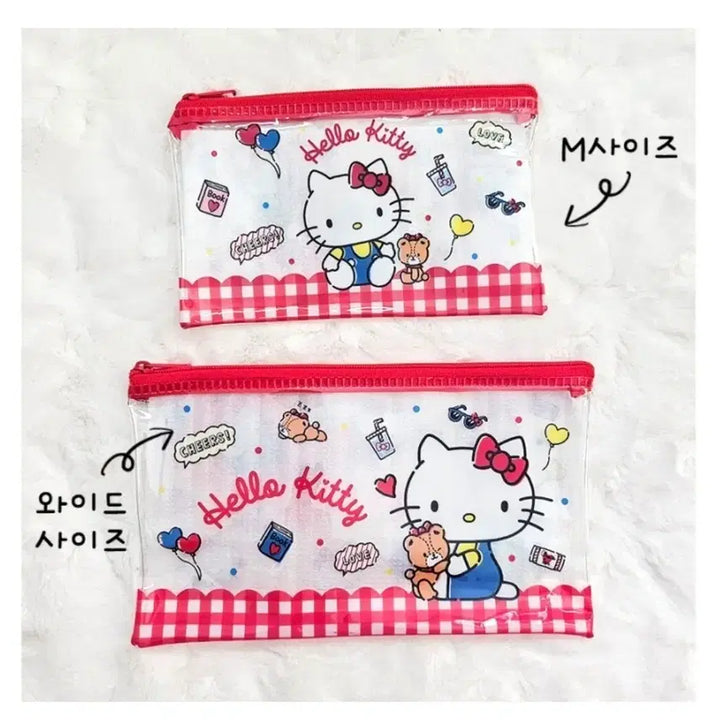 [BUNJANG] Hello Kitty PVC Transparent Pouch (Medium) / 헬로키티 PVC 투명 파우치(M 사이즈)