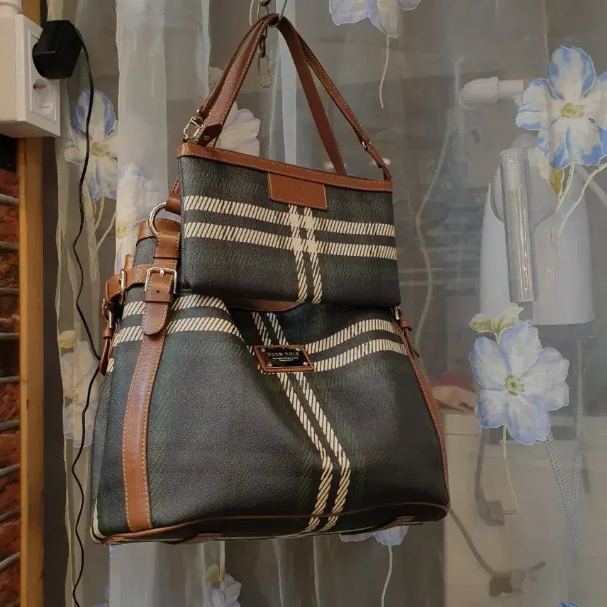 [BUNJANG] Beanpole Check Shoulder Bag / 빈폴체크숄더백