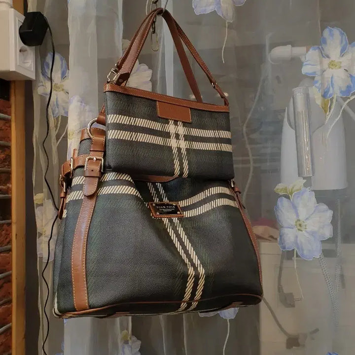 [BUNJANG] Beanpole Check Shoulder Bag / 빈폴체크숄더백