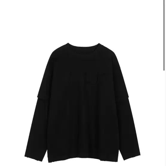 [BUNJANG] DEINET Fake Layered Damage Sweatshirt / [DEINET 다이닛] FAKE LAYERED DAMAGE SWEAT S