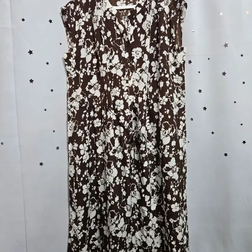 [BUNJANG] Celebshop Brown Flower Pattern Strap Dress Size 95 / 셀렙샵 브라운 플라워 패턴 끈 원피스 95