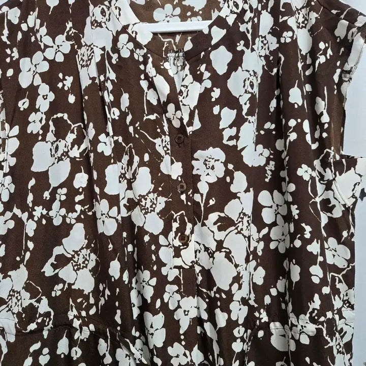 [BUNJANG] Celebshop Brown Flower Pattern Strap Dress Size 95 / 셀렙샵 브라운 플라워 패턴 끈 원피스 95