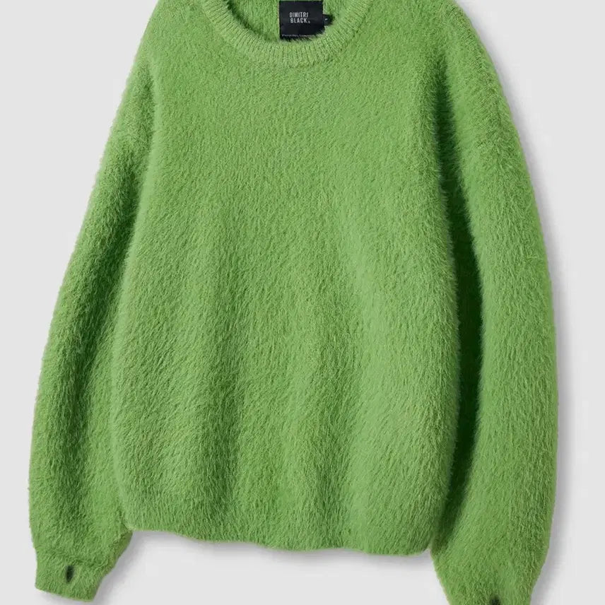 [BUNJANG] DIMITRIBLACK Hairy Round Knit Green / 디미트리블랙 헤어리니트 새상품