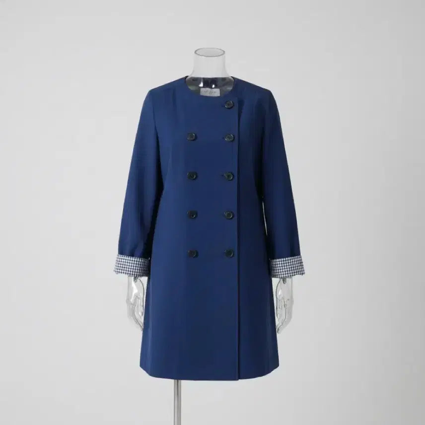 [BUNJANG] LES MUES Checkered Royal Blue Double Button Jacket / [새상품] 일본 LES MUES 체크 배색 로열블루 더블버튼 자켓 (M)