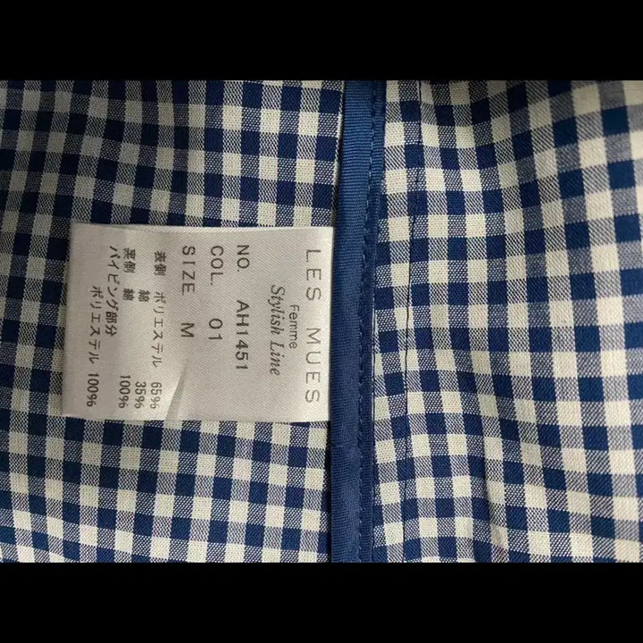 [BUNJANG] LES MUES Checkered Royal Blue Double Button Jacket / [새상품] 일본 LES MUES 체크 배색 로열블루 더블버튼 자켓 (M)