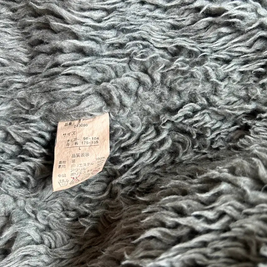 [BUNJANG] Vintage Black Denim Jacket with Faux Fur Lining / 빈티지 블랙 청자켓 무스탕